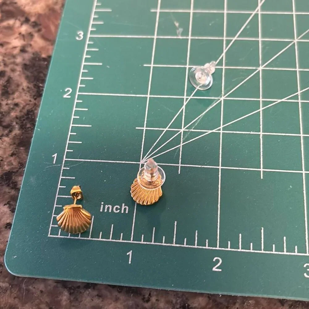 The Alexis Gold mussel clam Nantucket cape cod stud earrings seashell